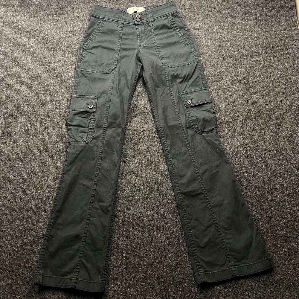Hollister Mid-Rise Relaxed Boot Cargo Pants Dark Gray W24 00R Utility Pockets